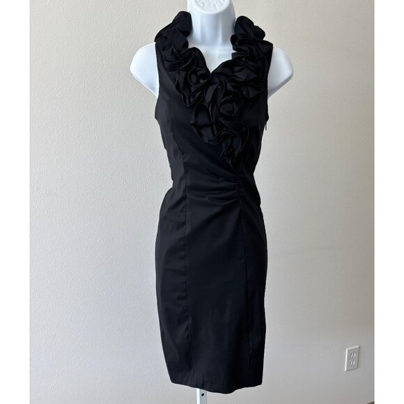 Xscape Dresses & Skirts - Xscape Dress 6 Ruffles BodyCon Little Black Dress Coquette Romantic Femme Fatale